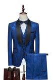 Red Jacquard Shawl Lapel 3 stykker menns dresser