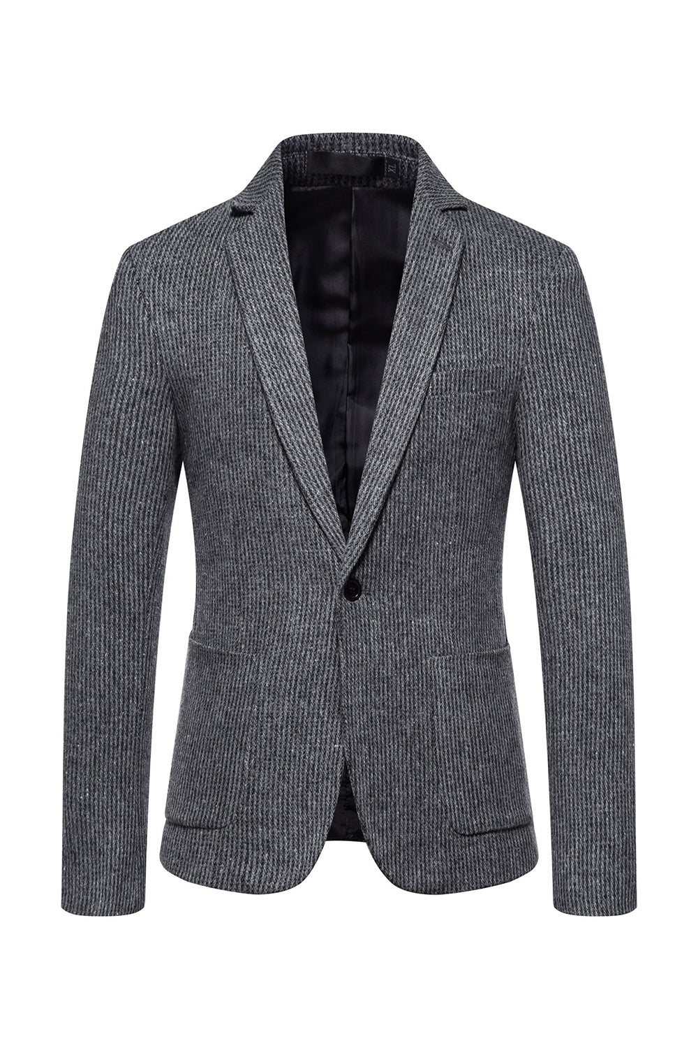 Khaki Tweed One Button Notched Lapel menn Blazer