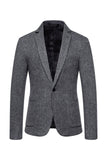 Khaki Tweed One Button Notched Lapel menn Blazer
