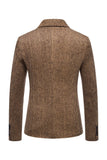 Khaki Tweed One Button Notched Lapel menn Blazer