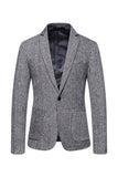 Khaki Tweed One Button Notched Lapel menn Blazer