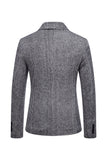 Khaki Tweed One Button Notched Lapel menn Blazer