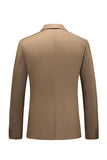 Khaki Double Breasted Notched Lapel 3 Piece menns dresser