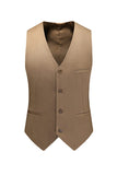 Khaki Double Breasted Notched Lapel 3 Piece menns dresser