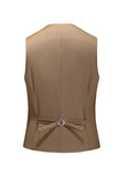 Khaki Double Breasted Notched Lapel 3 Piece menns dresser