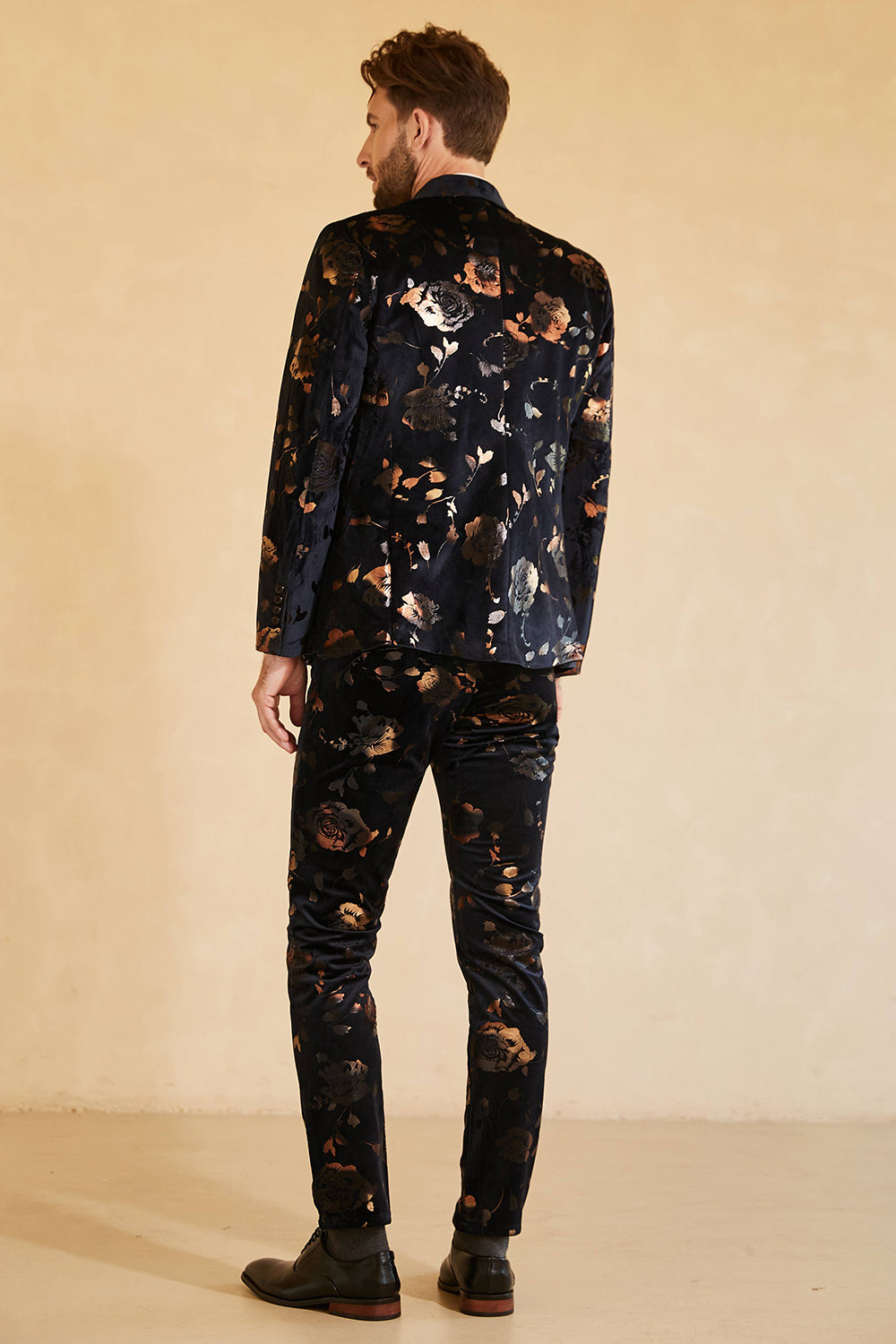 Notched Lapel Double Breasted Black menns bryllupsdrakter