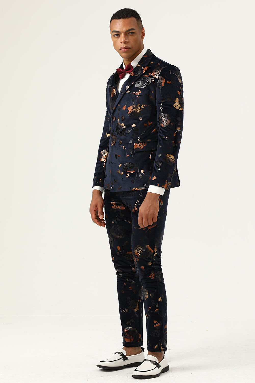 Black Notched Lapel Double Breasted menn Prom Suits