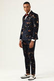 Black Notched Lapel Double Breasted menn Prom Suits
