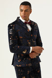 Black Notched Lapel Double Breasted menn Prom Suits