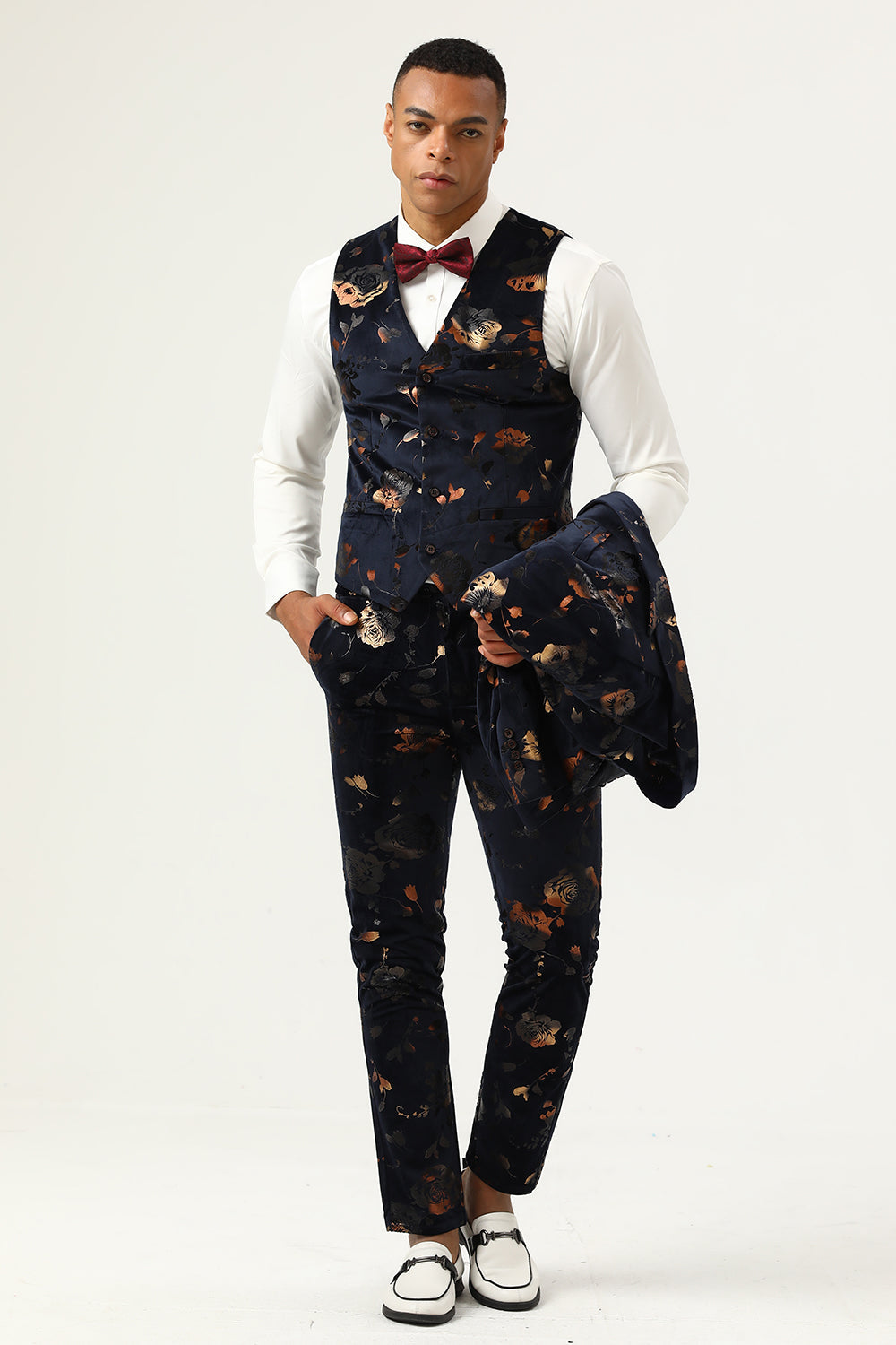Black Notched Lapel Double Breasted menn Prom Suits