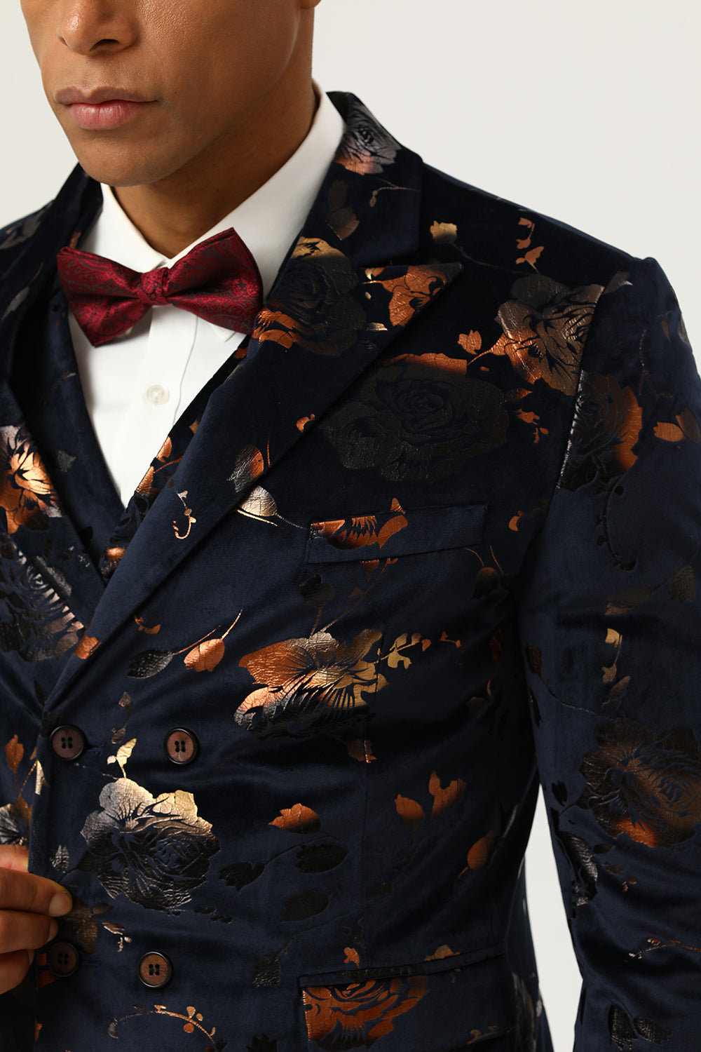 Black Notched Lapel Double Breasted menn Prom Suits