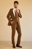 Peak Lapel Single Button Brown menn bryllupsdrakter
