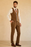 Peak Lapel Single Button Brown menn bryllupsdrakter