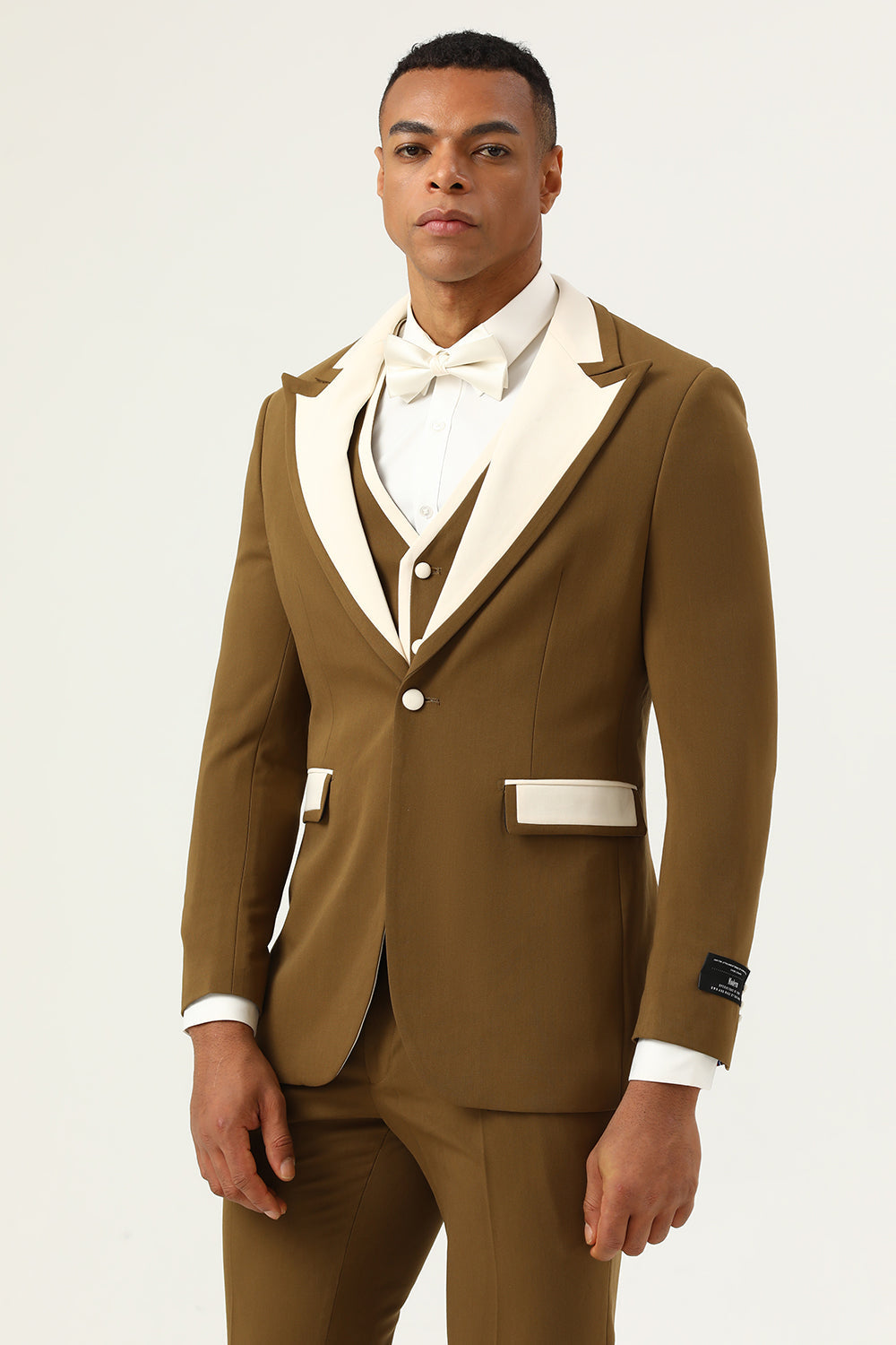 Brown Peak jakkeslag Single Button menn Prom Suits