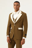 Brown Peak jakkeslag Single Button menn Prom Suits