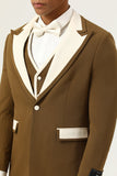 Brown Peak jakkeslag Single Button menn Prom Suits
