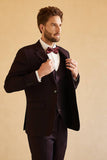 Notched Lapel Single Button Blazer for menn Wedding