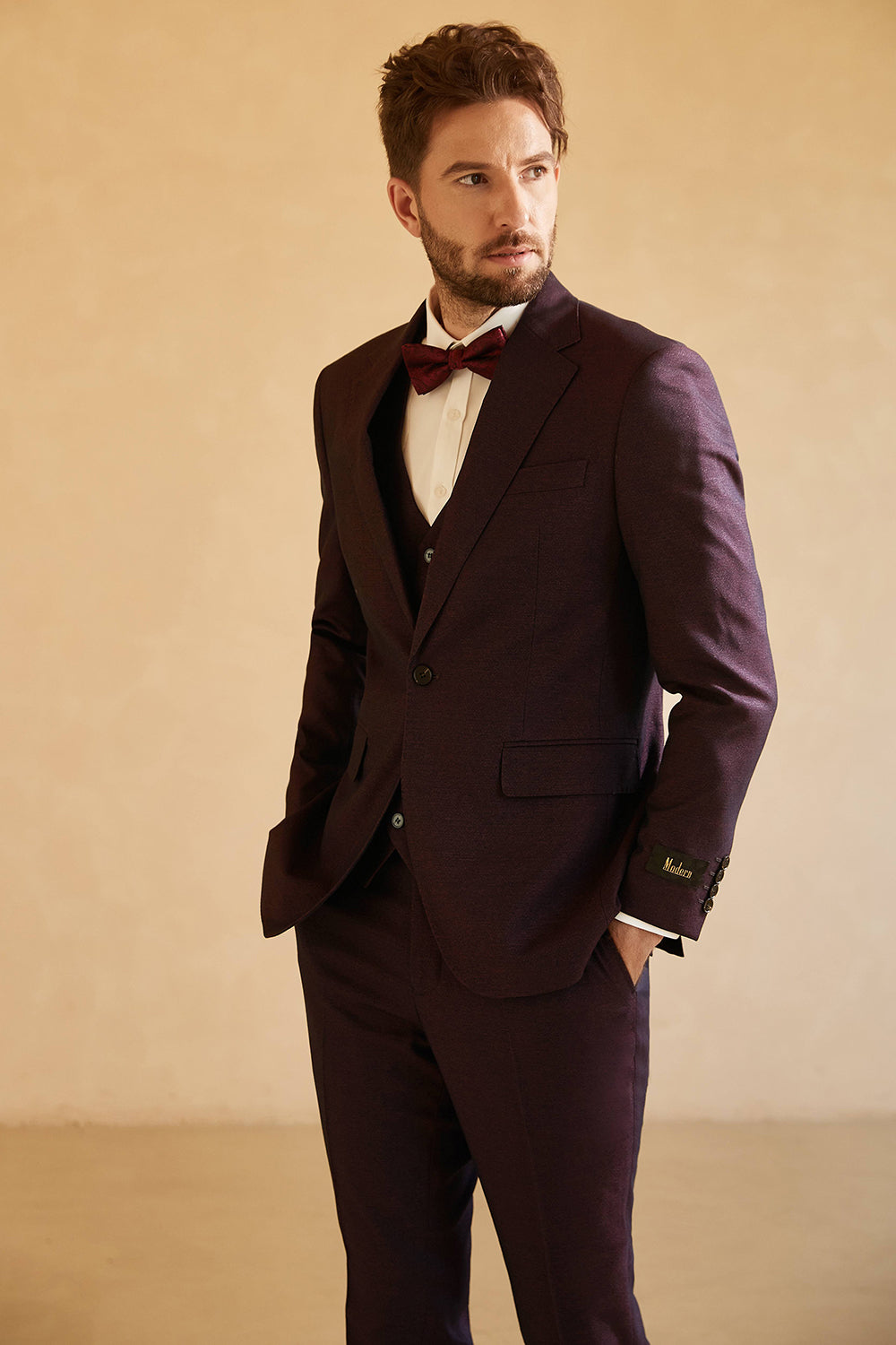 Notched Lapel Single Button Blazer for menn Wedding