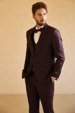 Notched Lapel Single Button Blazer for menn Wedding