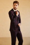 Notched Lapel Single Button Blazer for menn Wedding