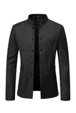 Brown Stand Collar Single Breasted menn Blazer