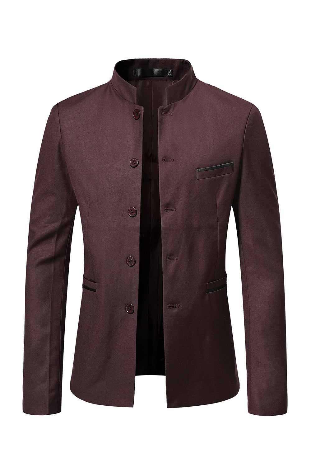 Brown Stand Collar Single Breasted menn Blazer