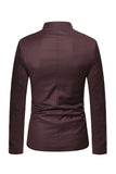 Brown Stand Collar Single Breasted menn Blazer