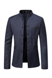 Brown Stand Collar Single Breasted menn Blazer