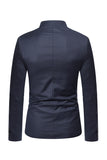 Brown Stand Collar Single Breasted menn Blazer