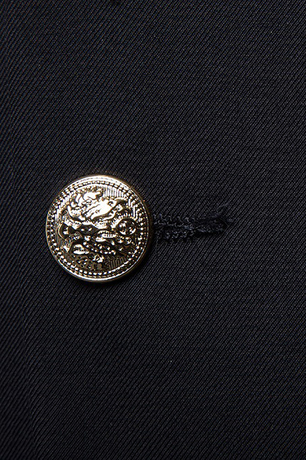 Navy Stand Collar Single Breasted Menn Blazer