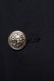 Navy Stand Collar Single Breasted Menn Blazer