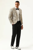 Sparkly Champagne paljetter Notched Lapel menn Prom Blazer