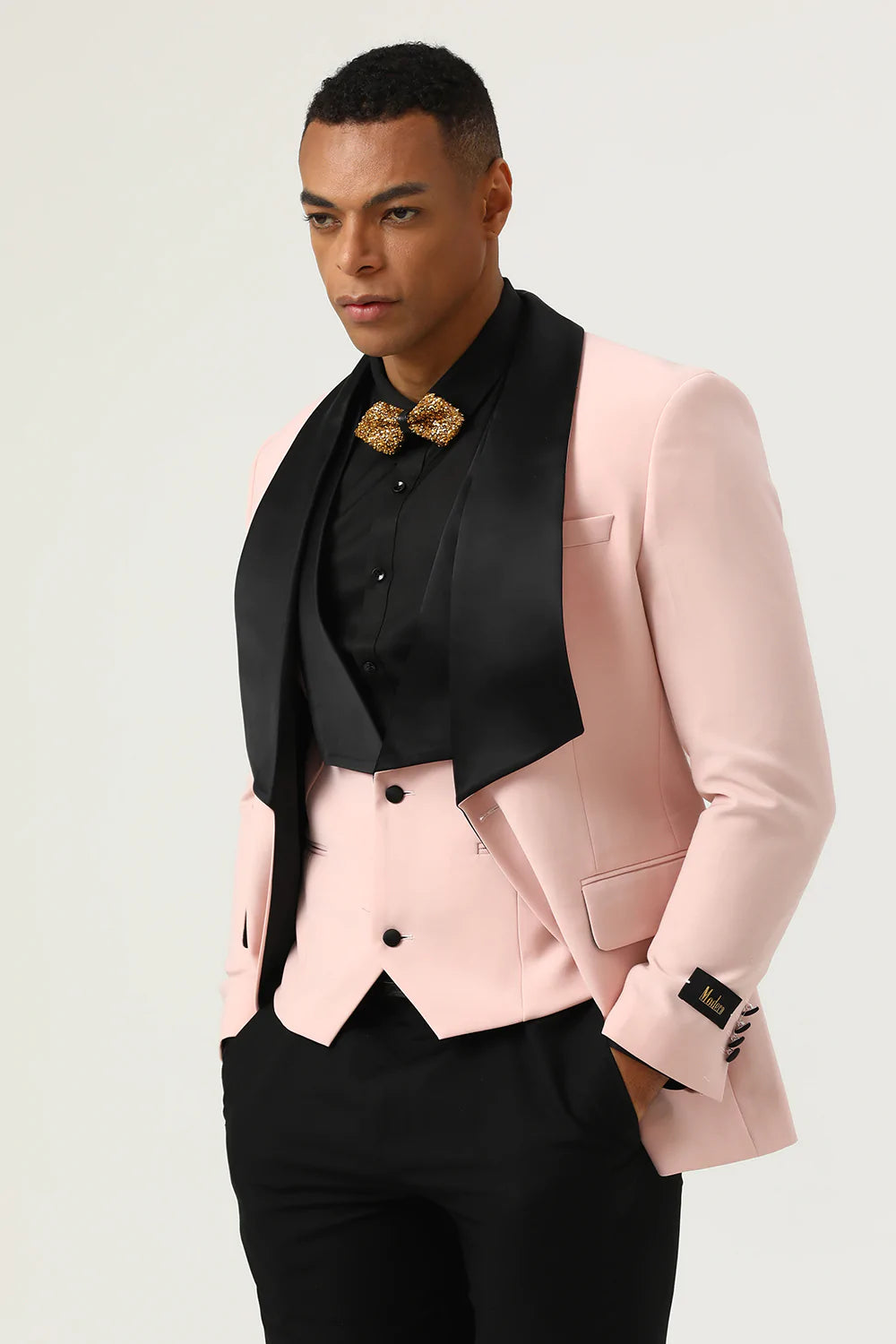 Pink Shaw Lapel 3 Piece menn Prom Suits