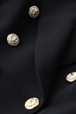 Svart Double Breasted Peak Lapel Kvinner Party Blazer