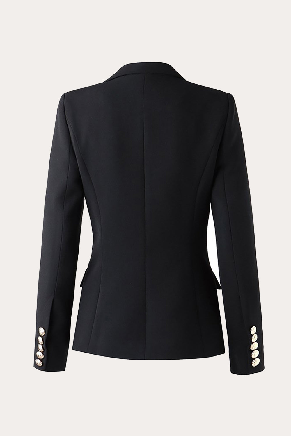 Svart Double Breasted Peak Lapel Kvinner Party Blazer