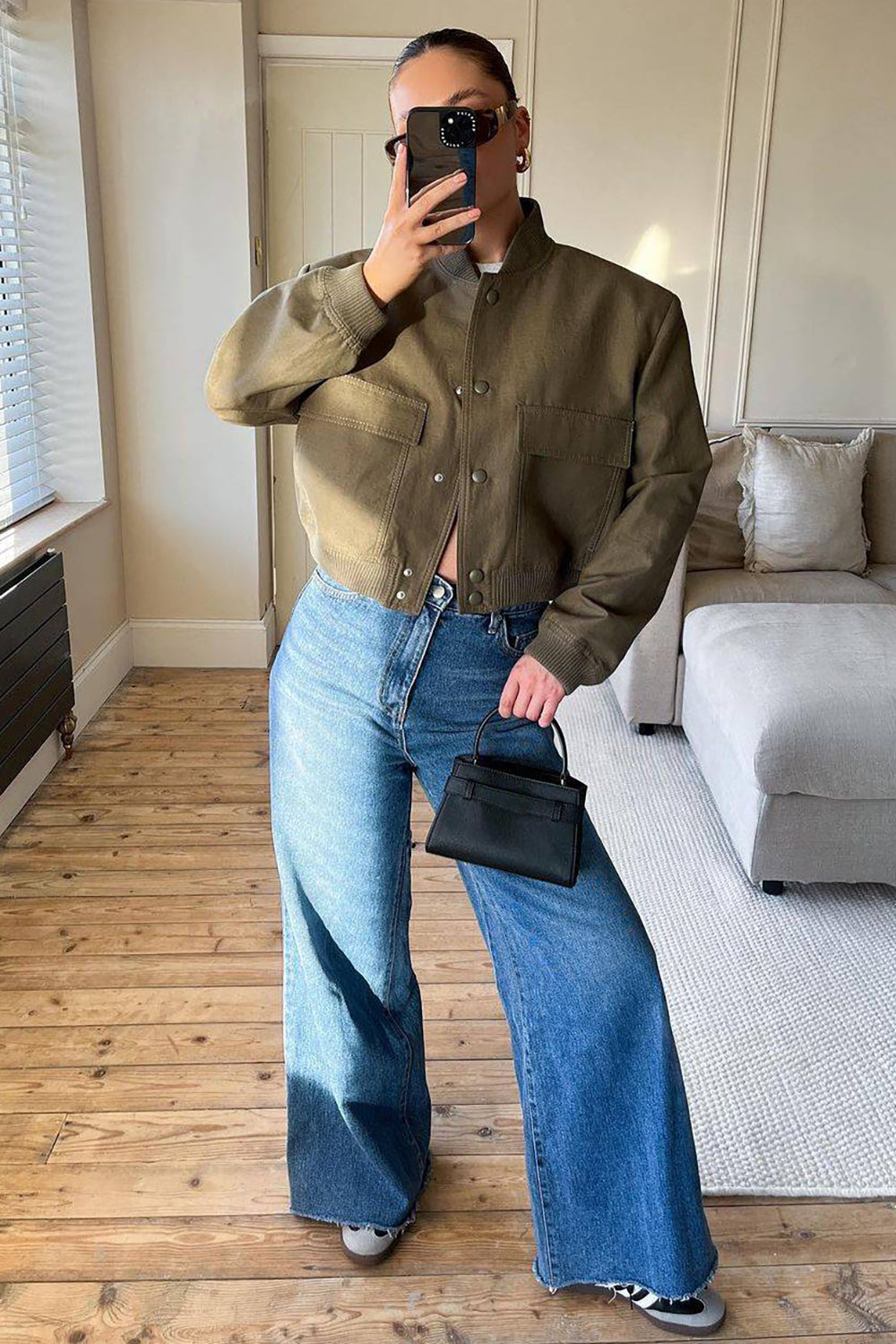 Army Green Stand Krage Knapp Kvinner Jakke