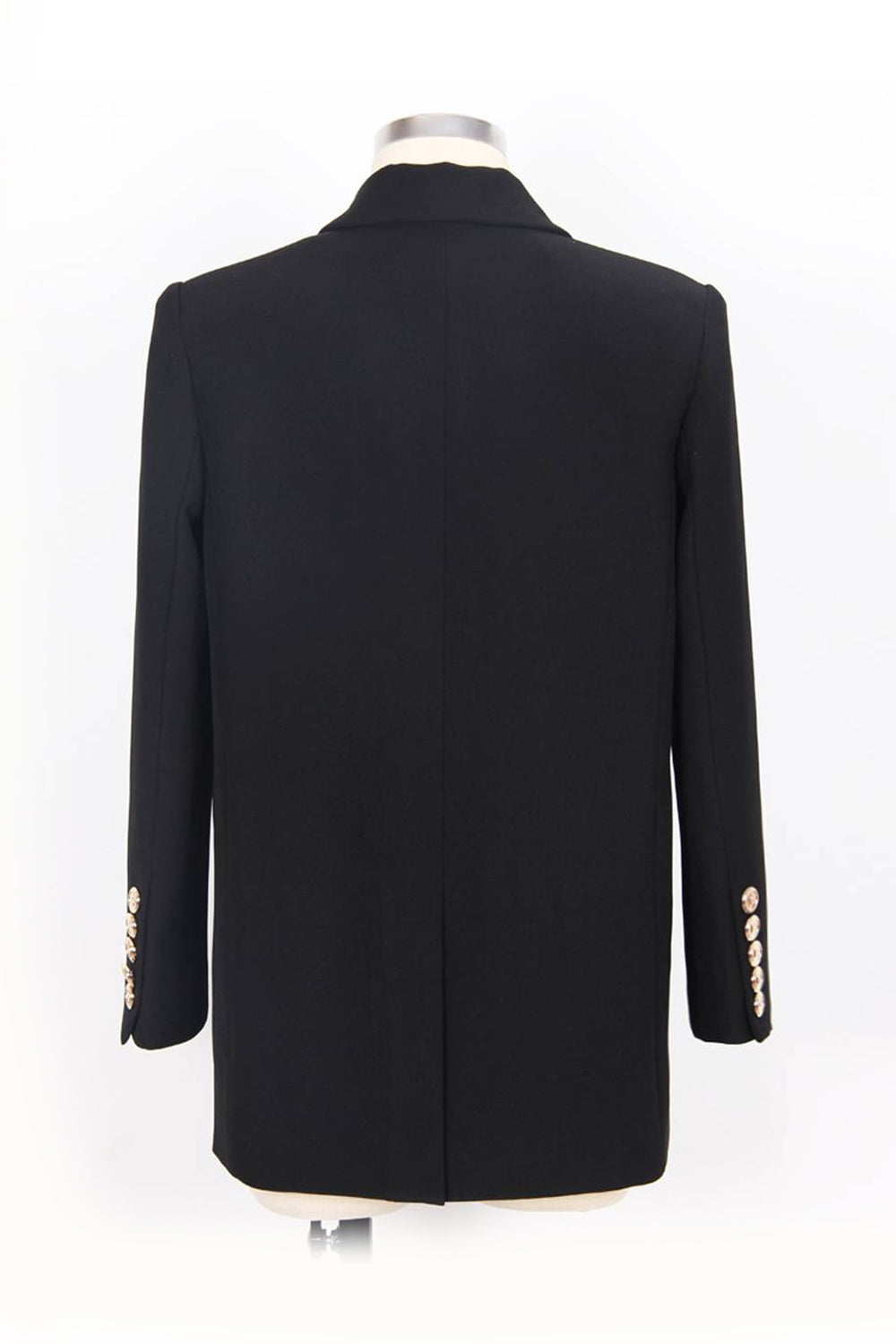 Svart Double Breasted Peak Lapel Women Prom Blazer