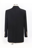 Svart Double Breasted Peak Lapel Women Prom Blazer