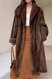 Kaffe Open Front Faux Fur Long Women Fluffy Coat