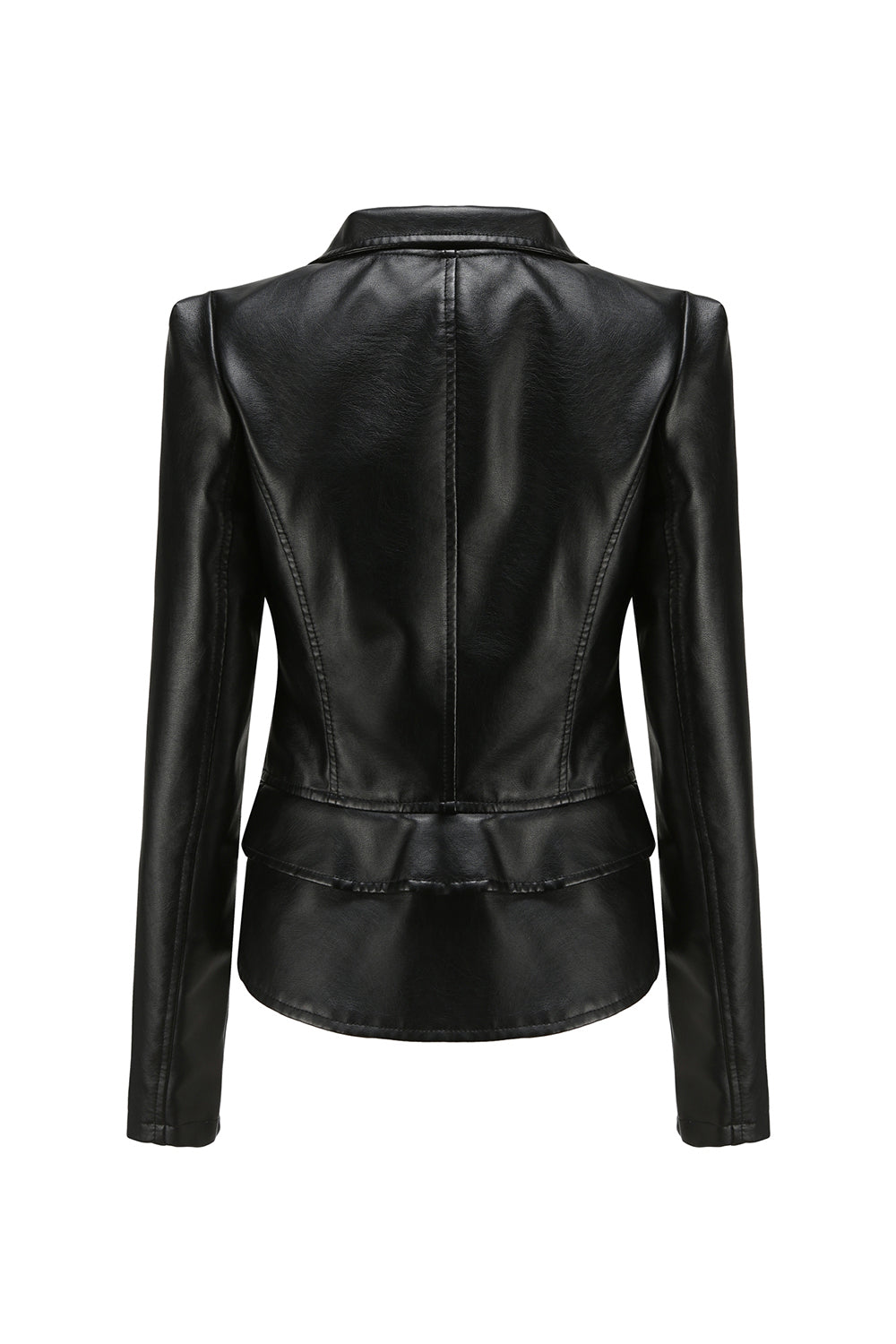 Hakket lapel aprikos avtakbar glidelås kort jakke