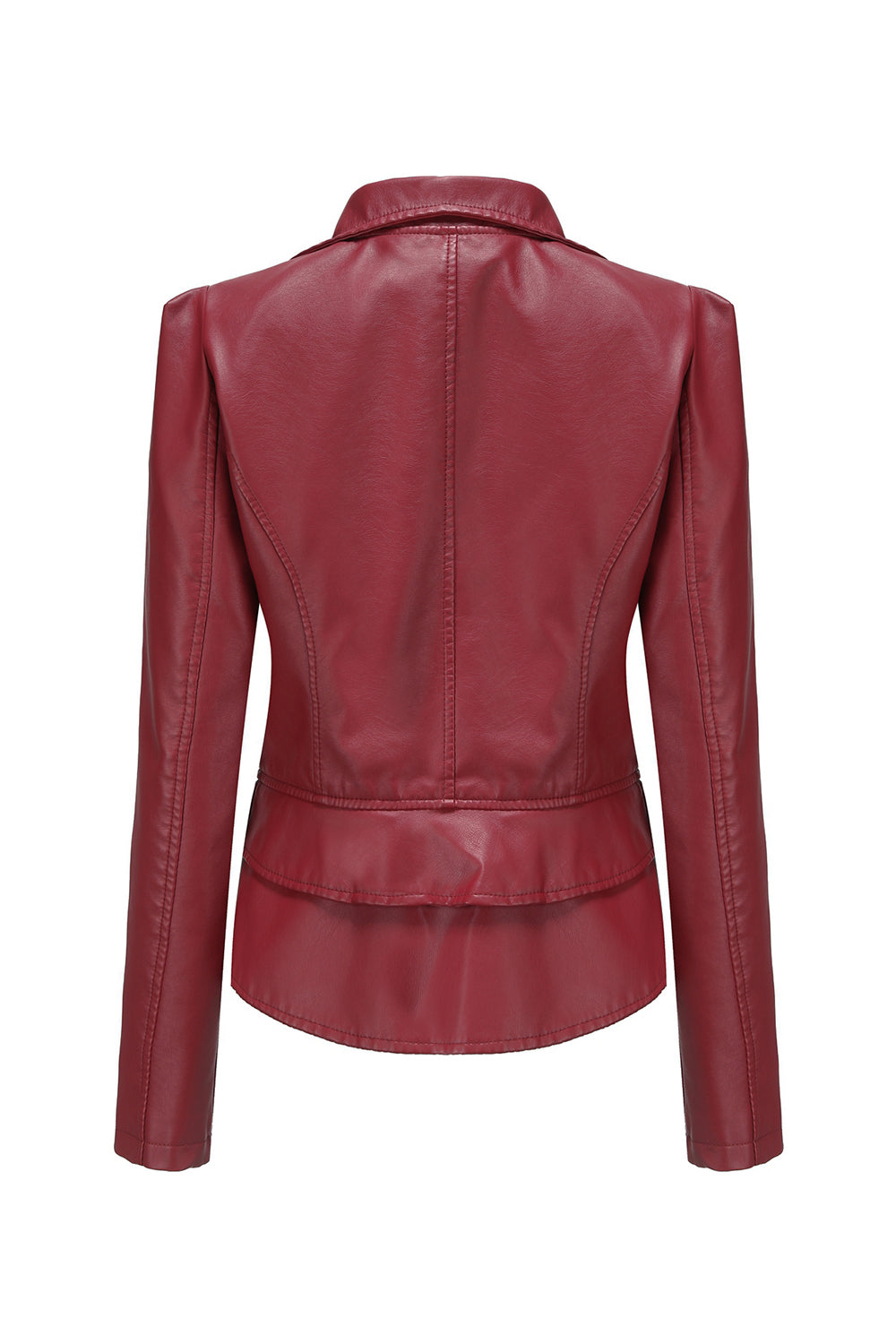 Hakket lapel aprikos avtakbar glidelås kort jakke