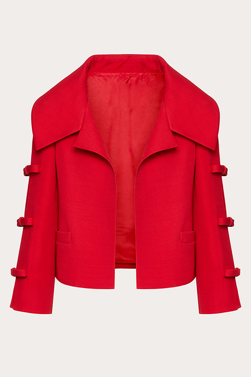 Red Peak Lapel Kvinner Party Blazer