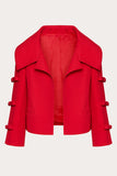 Red Peak Lapel Kvinner Party Blazer