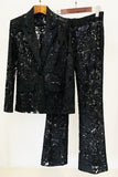 Sparkly Black Lace 2 Piece Women Party Drakter