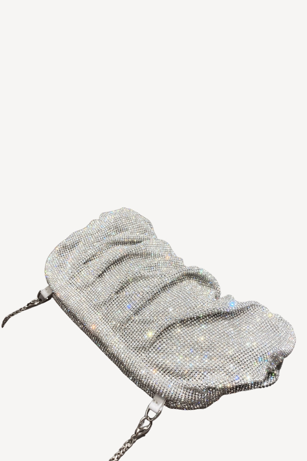 Rosa skinnende Rhinestone clutchveske