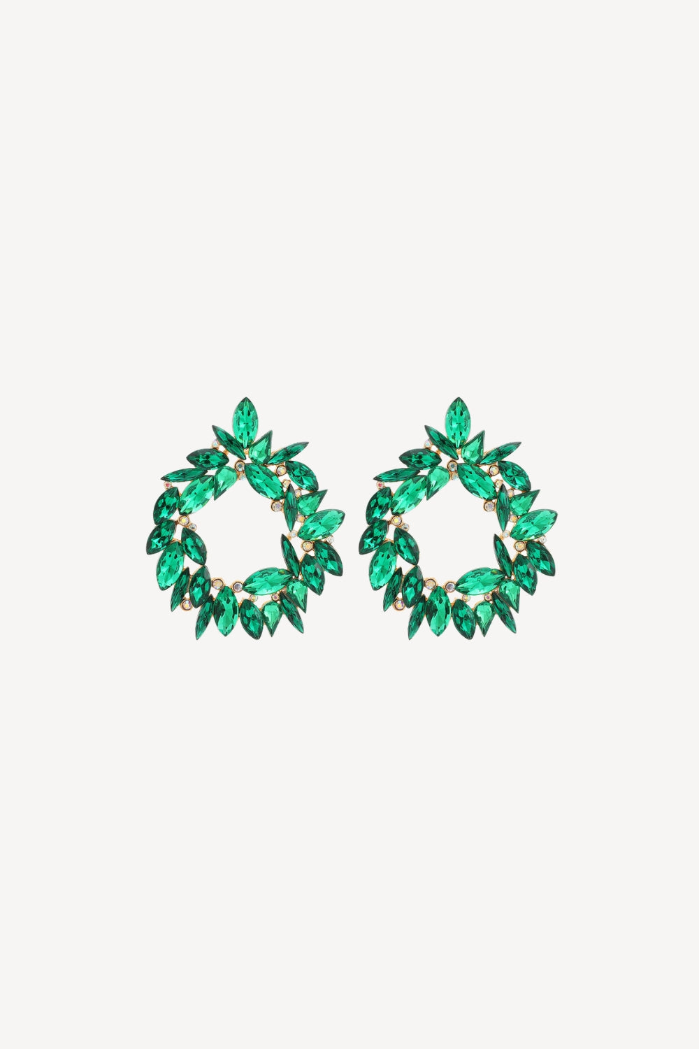 Rhinestone geometriske runde øredobber