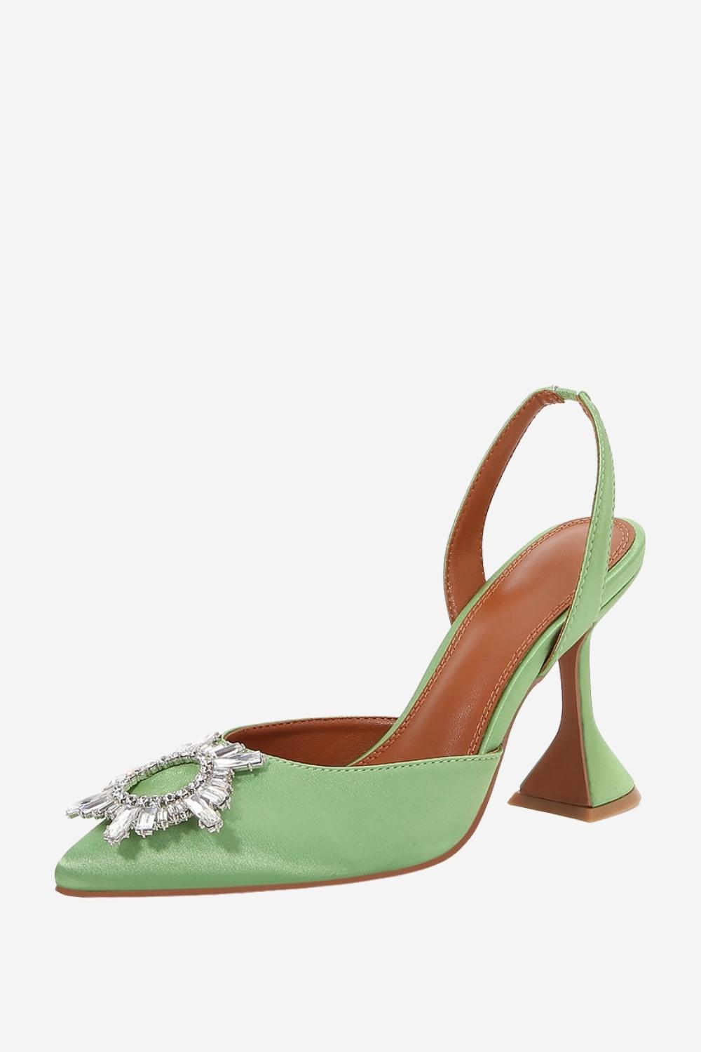 Rhinestone spiss tå stiletto sandaler