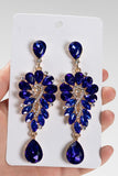 Royal Blue Vintage Rhinestone Teardrop Dangle øredobber