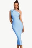 bodycon en skulder svart fest kjole