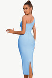 bodycon en skulder svart fest kjole